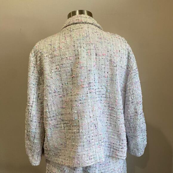 Elle Women's Tweed Pastel Coloring Skirt Suit Set Size XXL/10 - Picture 4 of 11